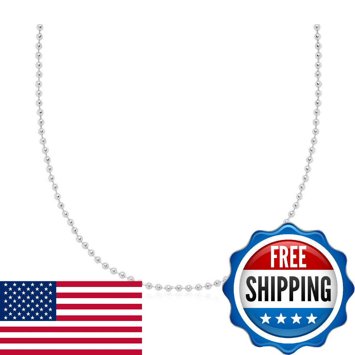 Verona Jewelers 925 Sterling Silver Italian 1.5Mm 2Mm Silver Bead Ball Chain