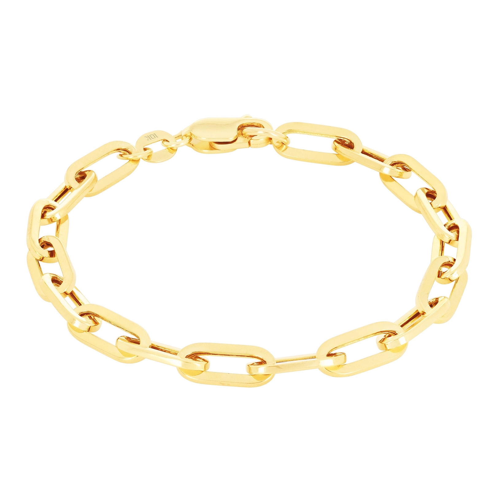 10k Yellow Gold Paperclip 2mm-7mm Chain Cable Rolo Bracelet Mens Womens 7″ – 8″