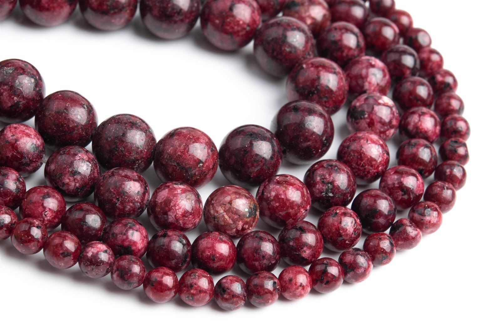 Deep Purple Red Jade Beads Grade AA Round Gemstone Loose Beads 6/8/10/12MM
