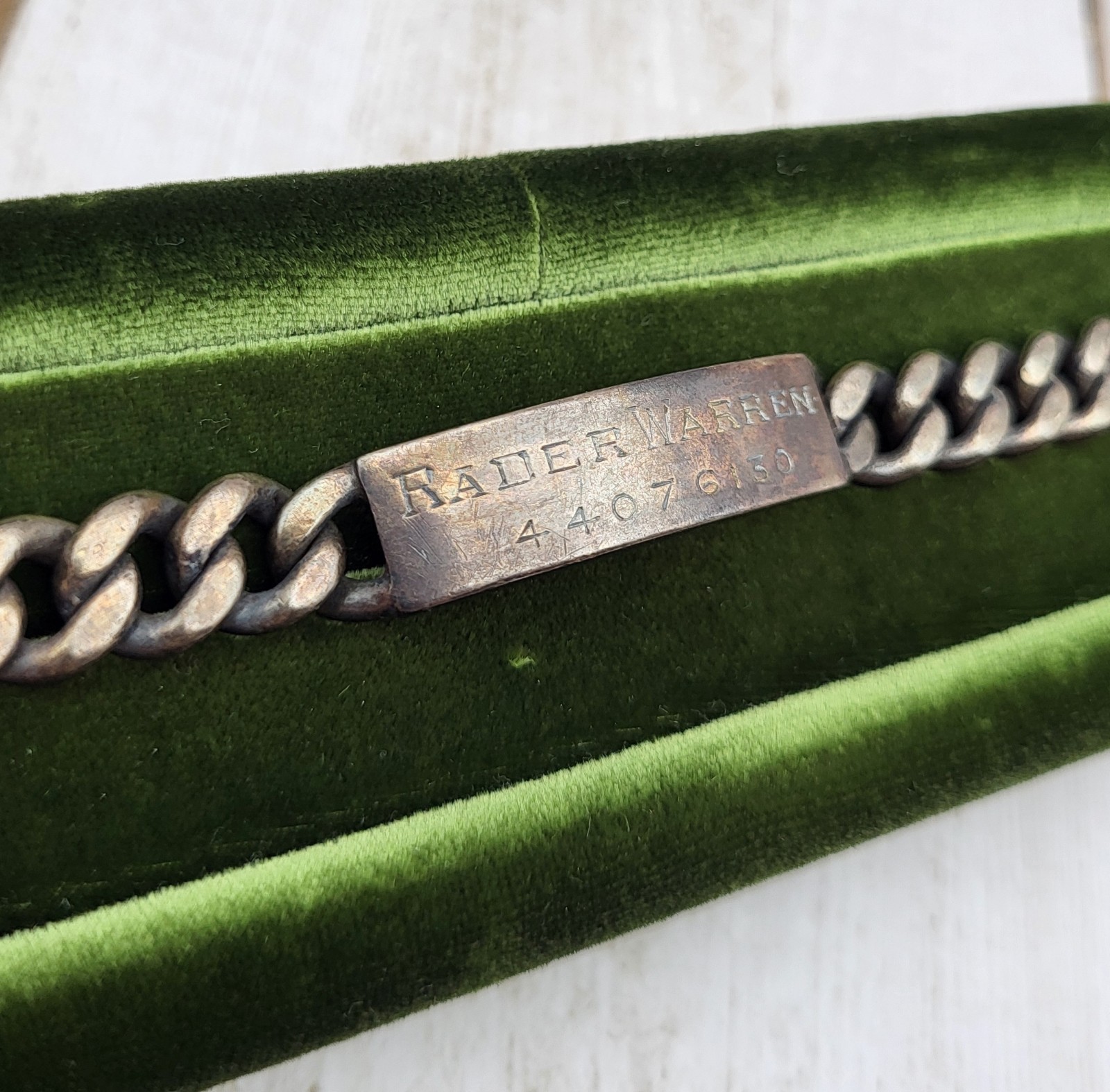 Vintage Napier 925 Sterling Silver ID Engraved Nameplate Curb Link Bracelet