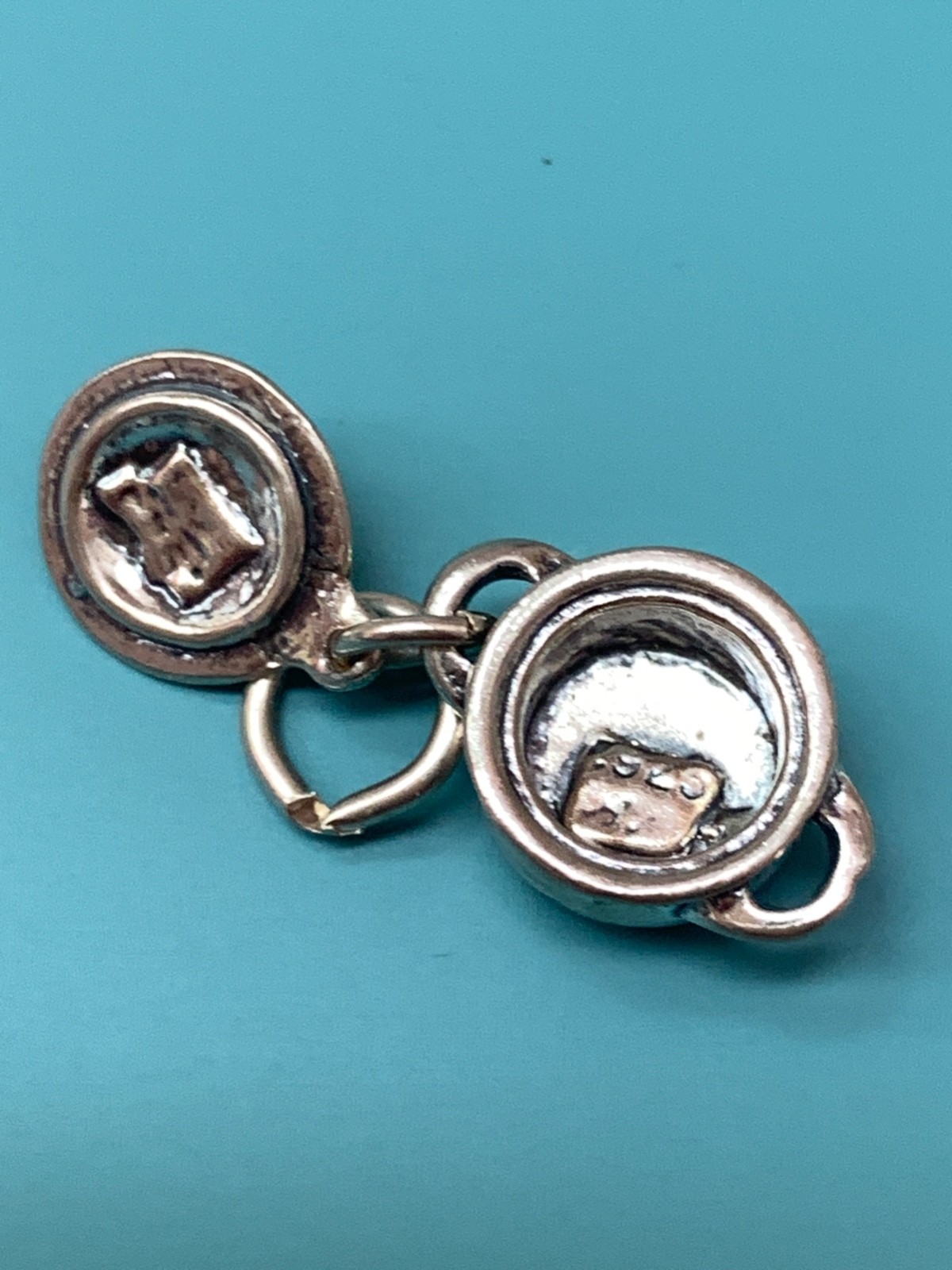 .925 Cooking Pot and Lid Sterling Silver Jewelry Charm #chef #cook