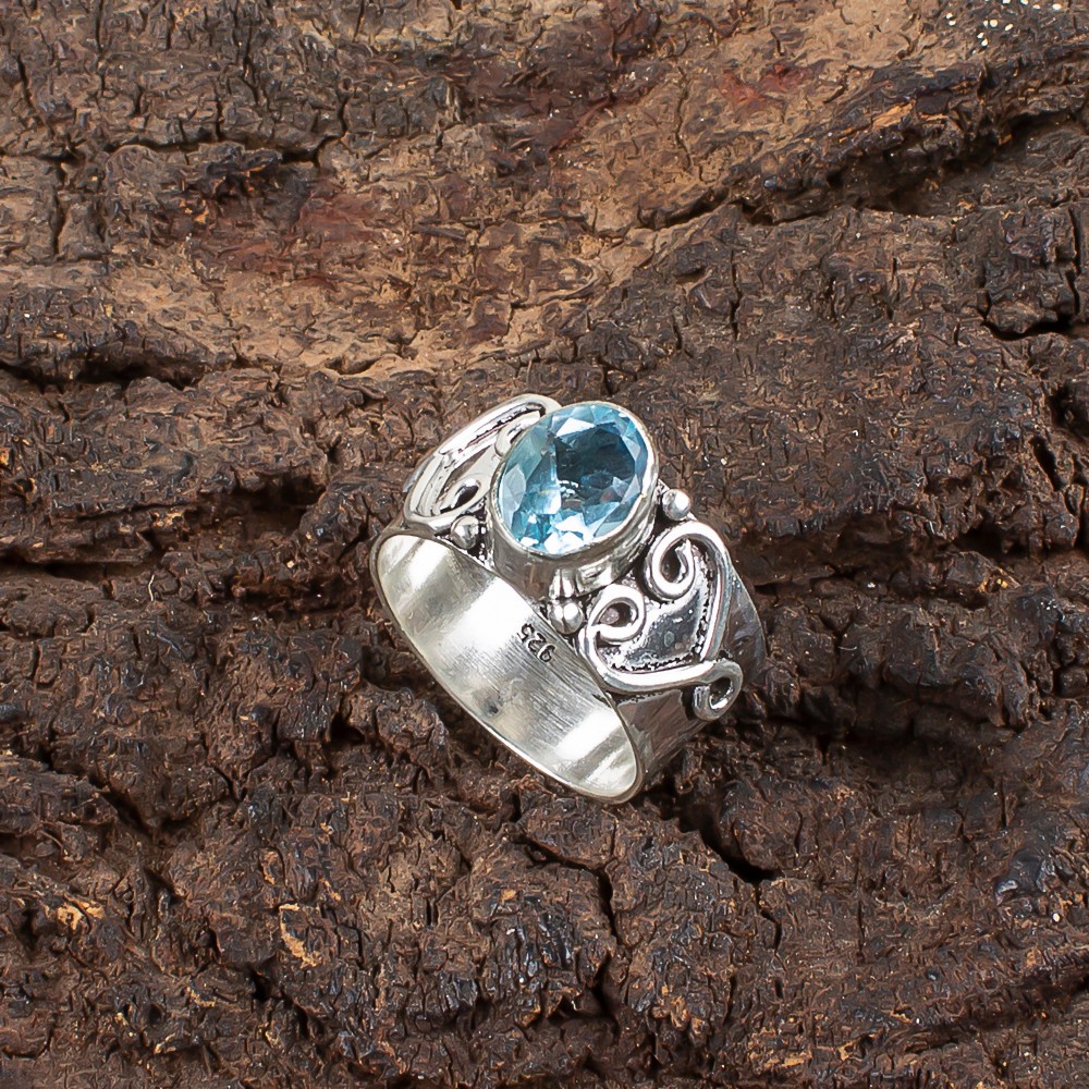 Aquamarine Gemstone 925 Sterling Silver Ring Handmade Jewelry Ring For Gift