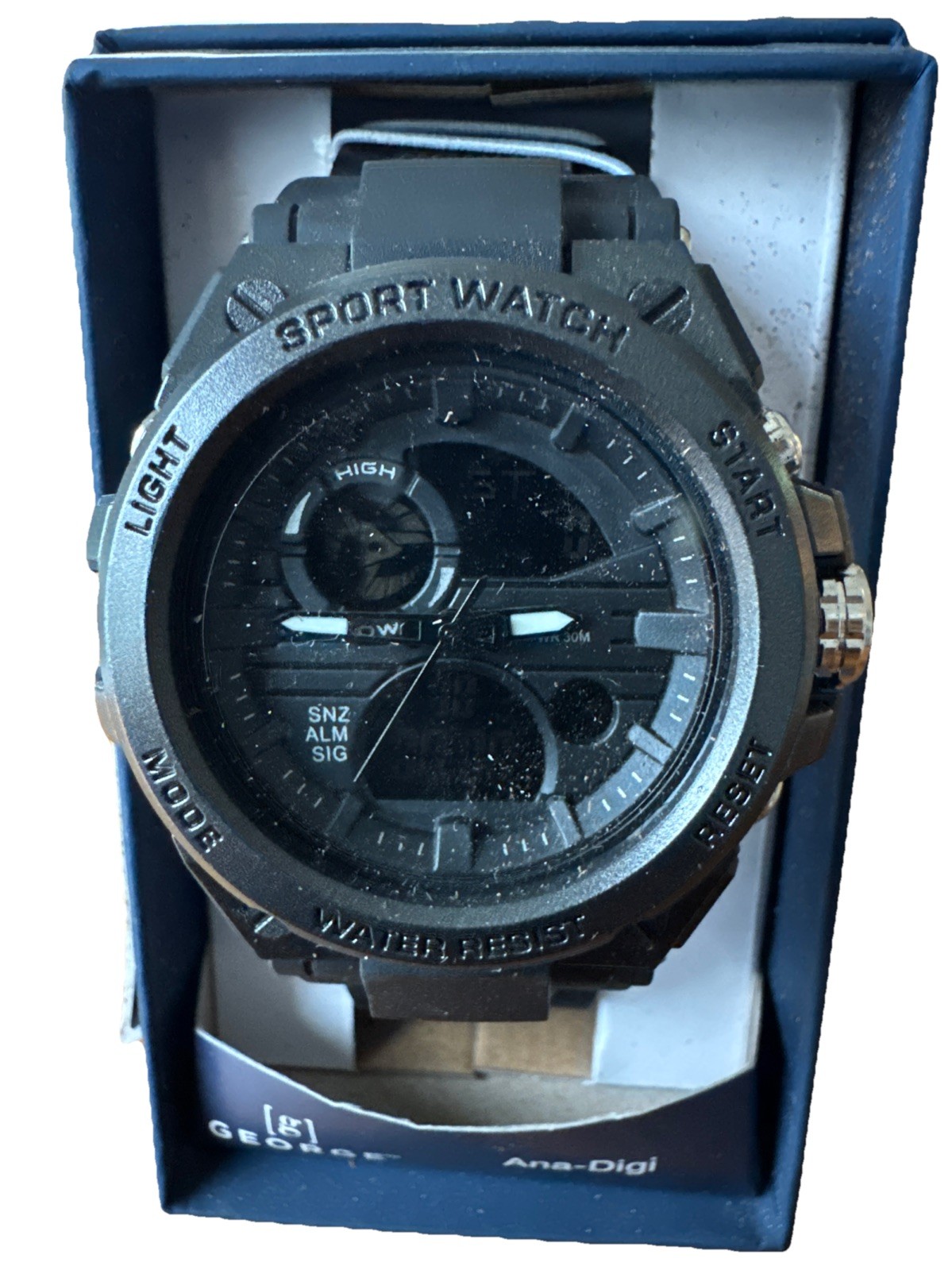 Men’s Black Watch George Ana-Digi One Year Warranty New With Papers