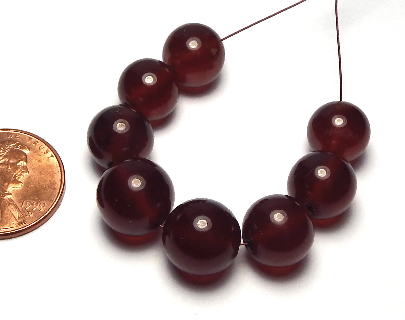 8 pcs GARNET Hessonite 10-11mm Round Beads AA NATURAL /R2