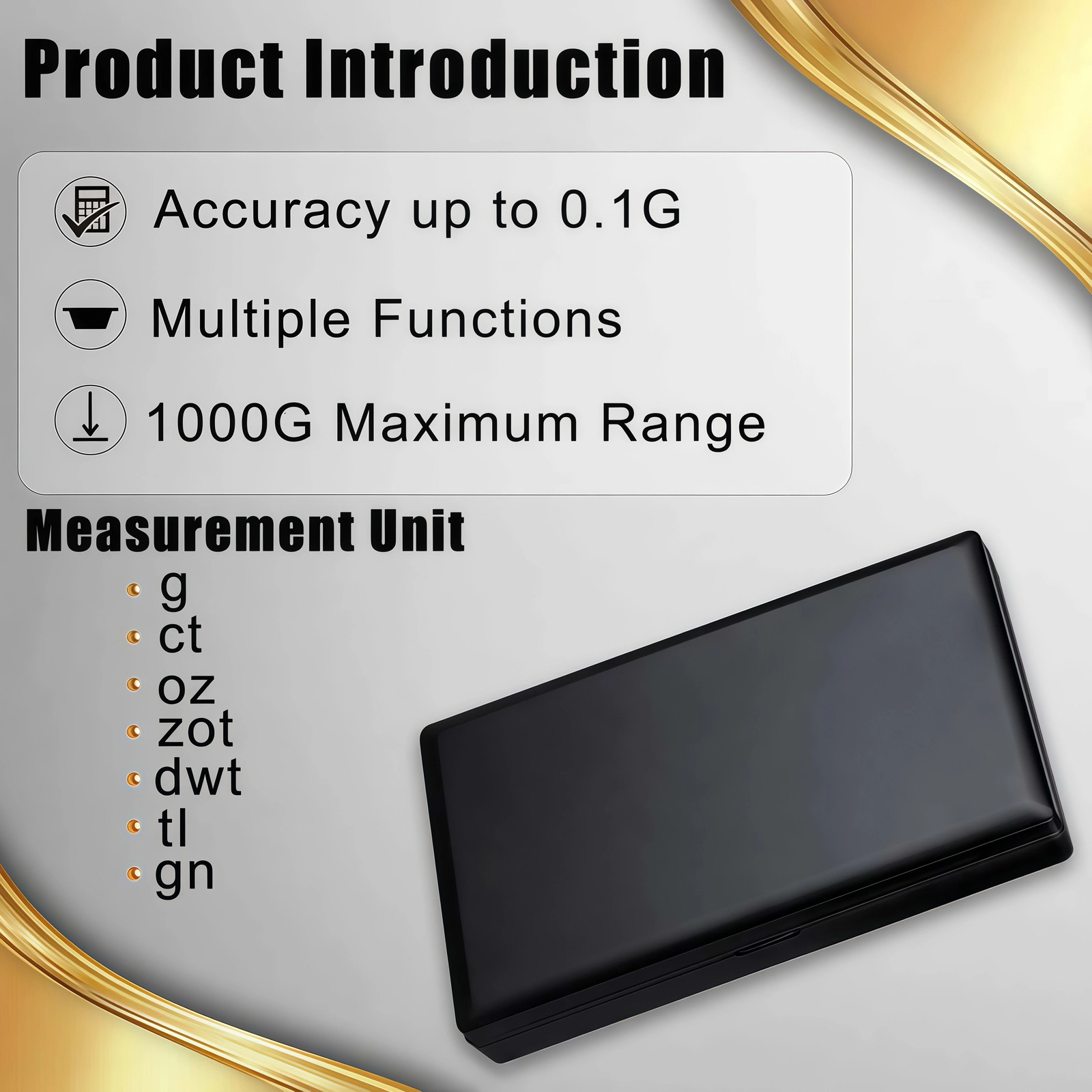 Digital Scale 1000g x 0.1g Jewelry Gold Silver Coin Gram Pocket Size Grain New