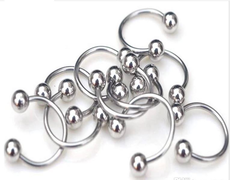 Set of 3 16-Gauge Horseshoe Rings 3 Sizes 8 10 & 12 mm Stainless Steel Nose Ear