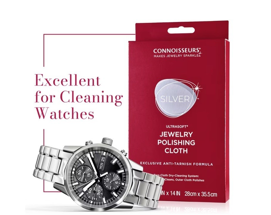 2 PACK Connoisseurs SilverJewelry Polishing Cloth Cleans and Polishes All Silver