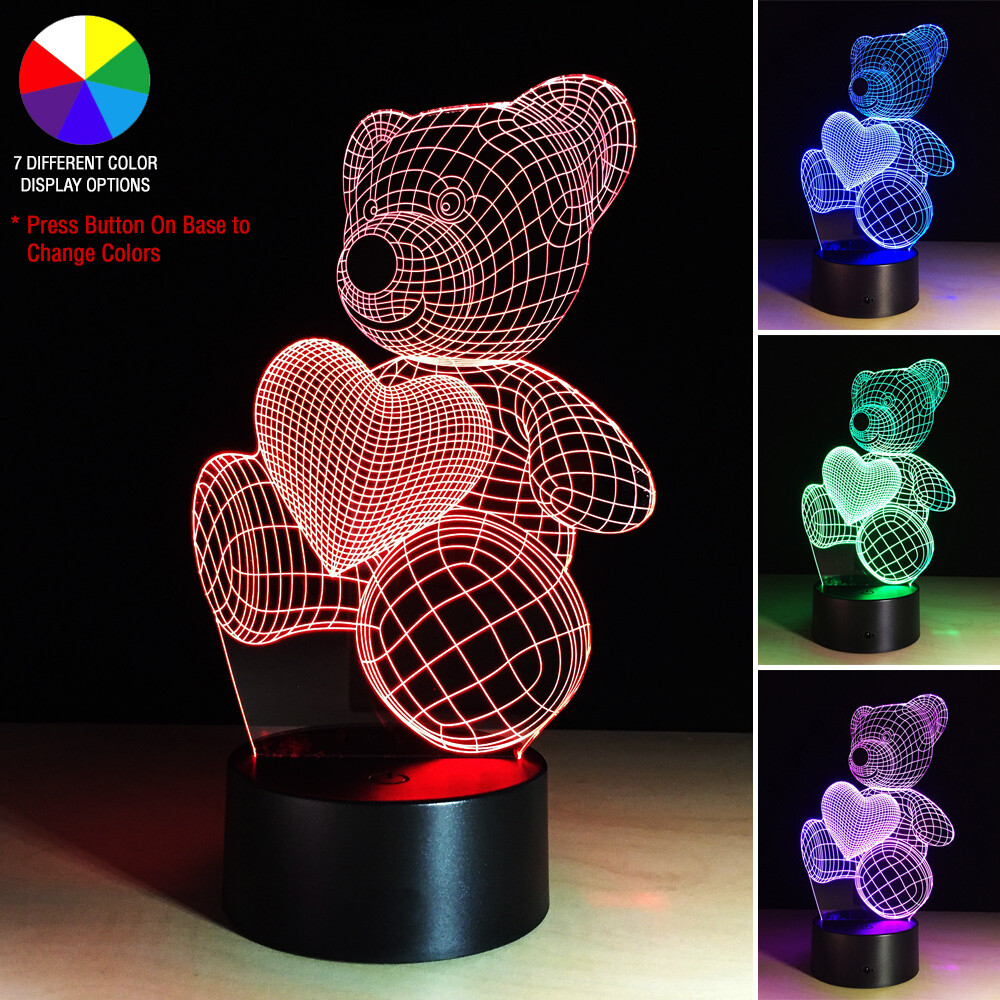 LED Light Gift For Girl Her Girlfriend Wife Woman Mom – Love Birthday Teddy Bear