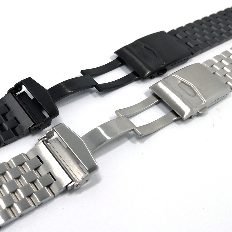 Solid Brushed Stainless Steel Watch Strap Watch Band Bracelet Screw Link 18-24mm