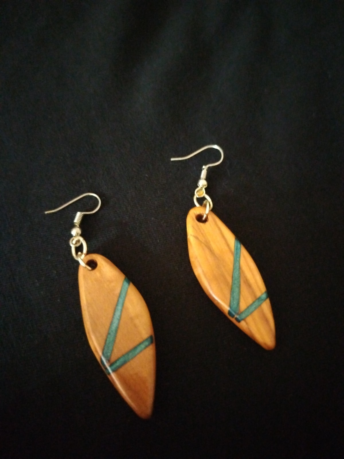 handmade earrings for womens olive tree epoxy wood old art beatiful