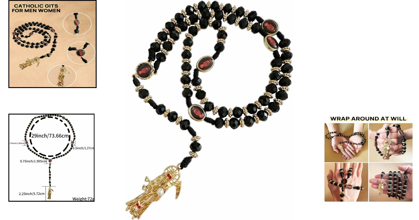 Lightweight Crystal Rosary Necklace – Beautifully Crafted for Prayer and Style