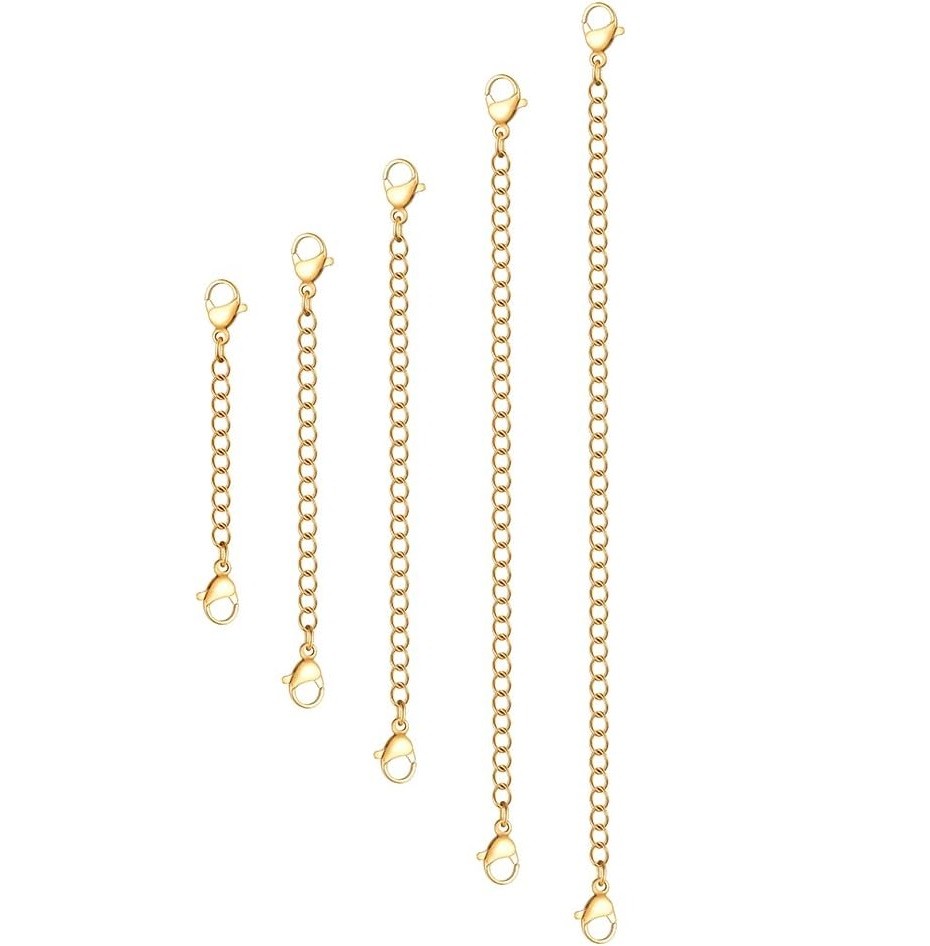 Necklace Extender 5/10Pcs Chain Extenders for Necklaces Bracelet, Gold & Silver