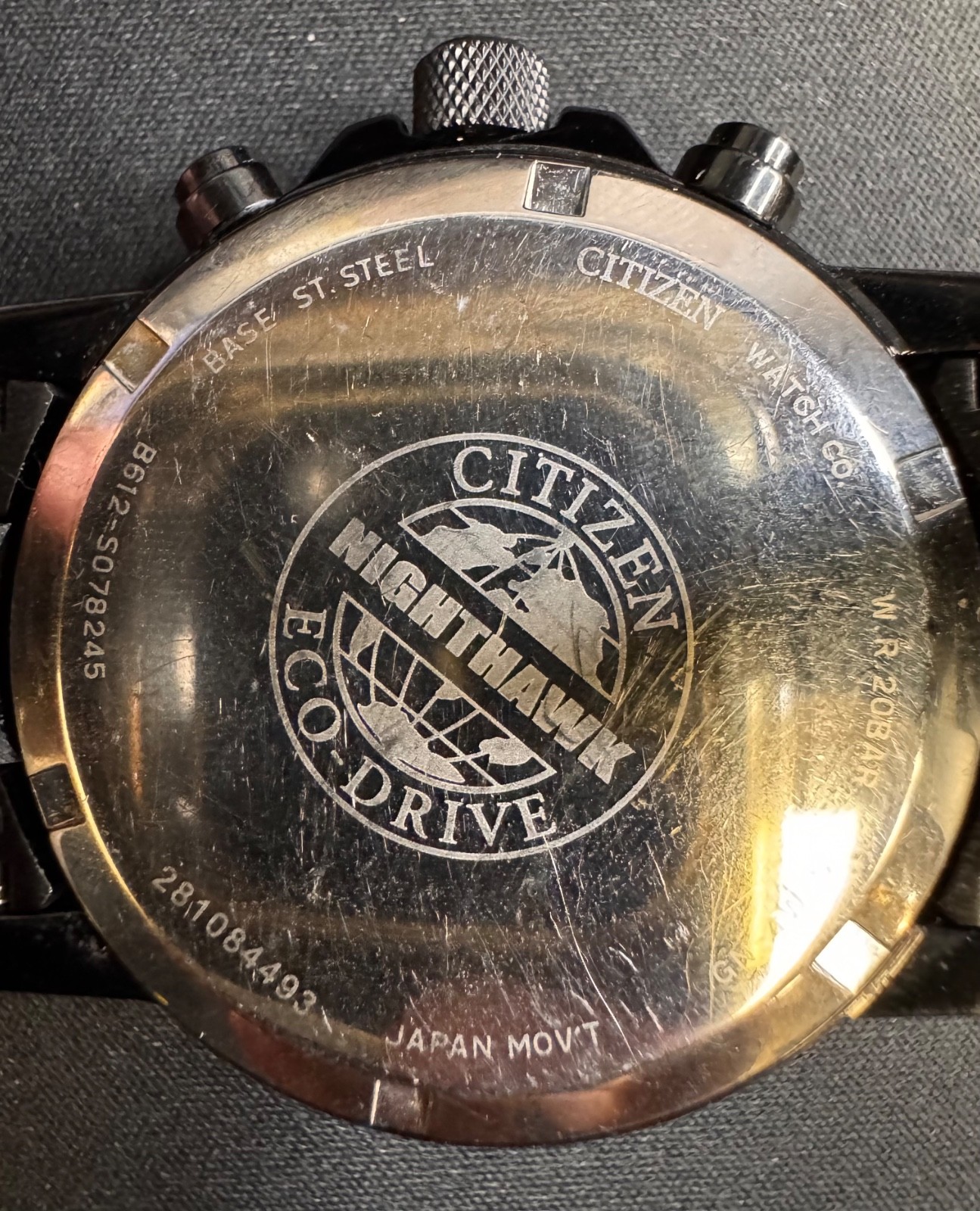 Citizen Eco-Drive Nighthawk WR200 · B612 Black Ion Chronograph Sapphire Crystal