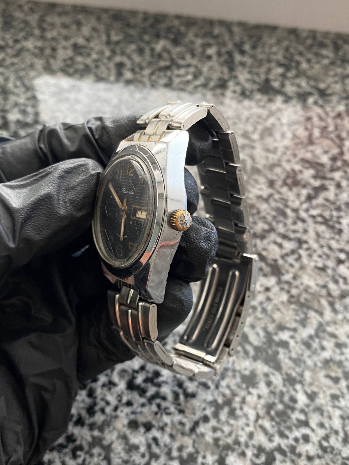 Vintage Raketa Watch Soviet Dial Black mechanical Original Wristwach Rare USSR