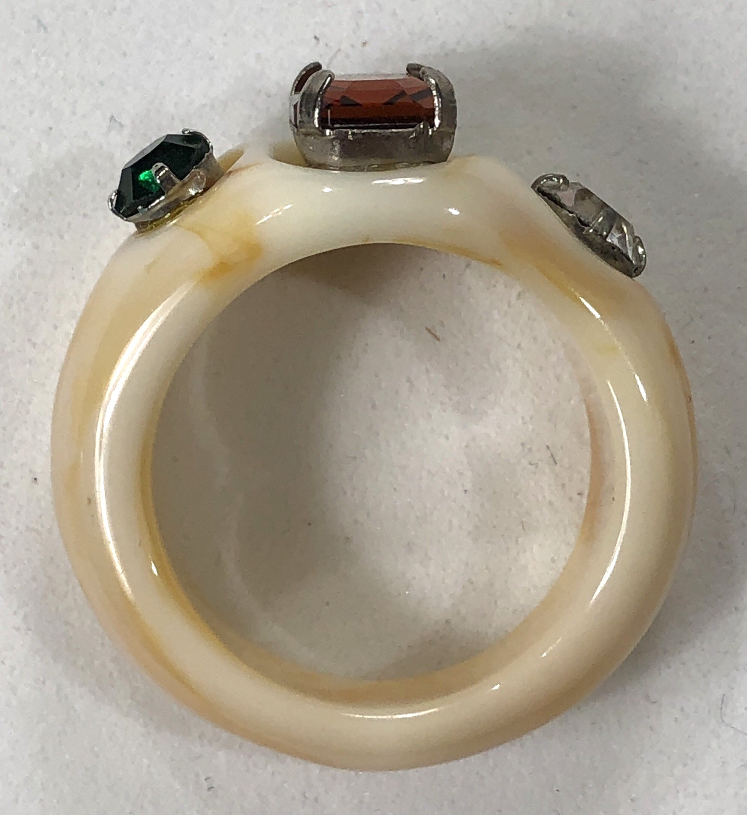 Acrylic Resin Ring Bling Rhinestone Set of 2 – Size 7
