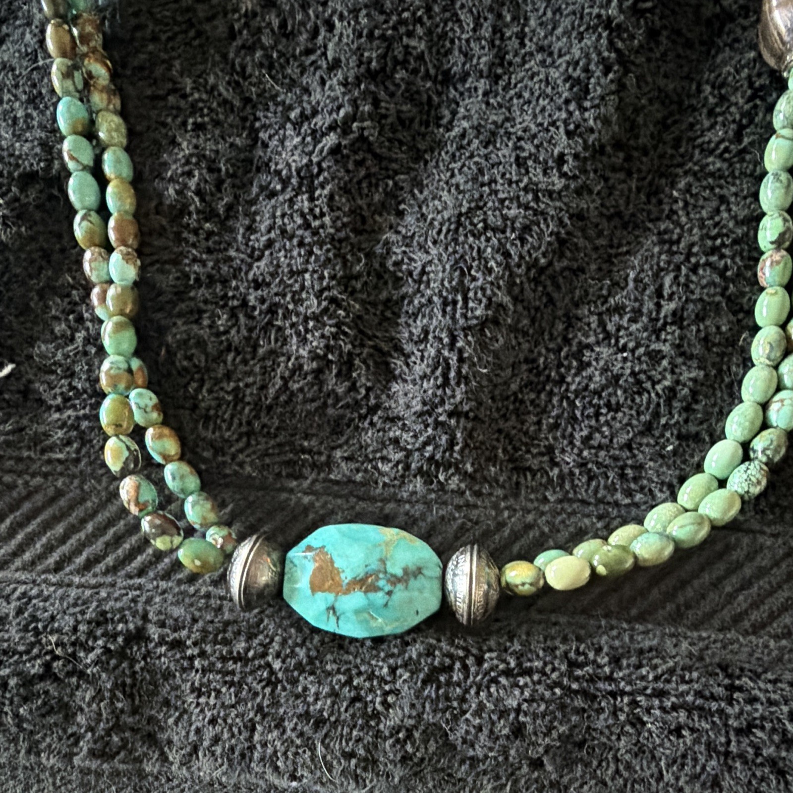 Double D Ranch Turquoise and Sterling Sliver Navajo Pearls