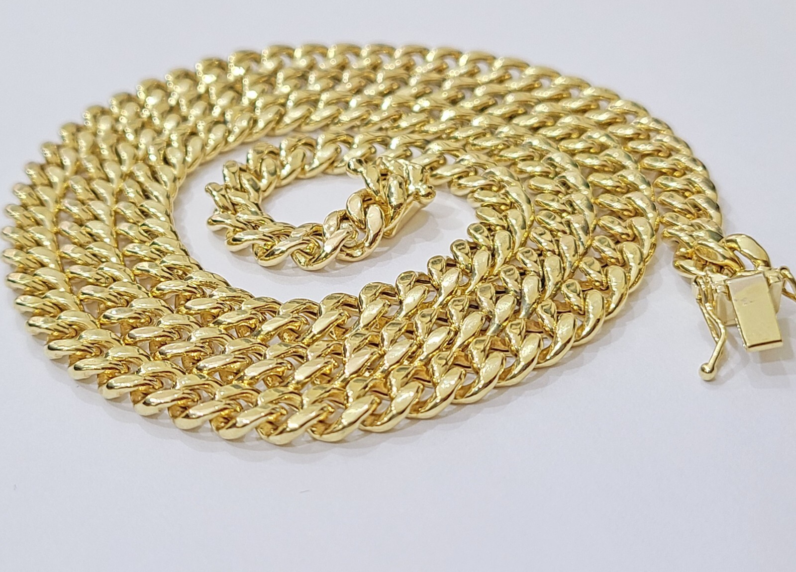 Real 14k Yellow Gold Miami Cuban Link Chain 6mm 24″ Necklace Box Lock