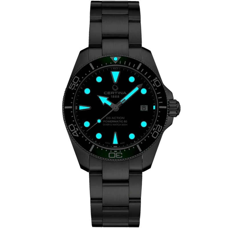 Certina DS Action Diver 38mm Powermatic 80 Green Dial Men’s Watch C0488071109100