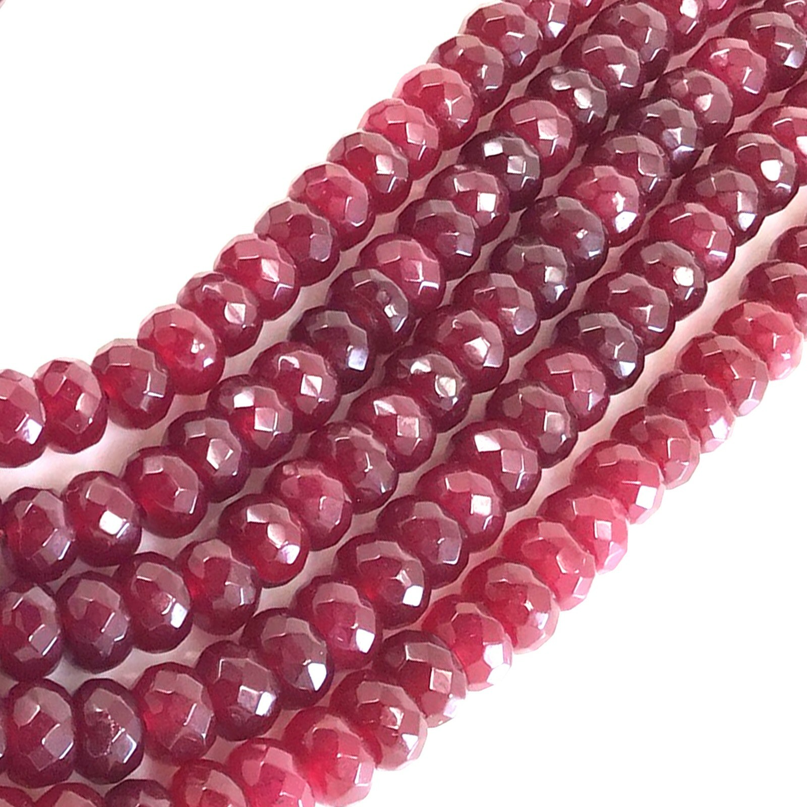Red Ruby Jade Faceted Rondelle Loose Bead 15″ strand 4mm 6mm 8mm 10mm Jewelry