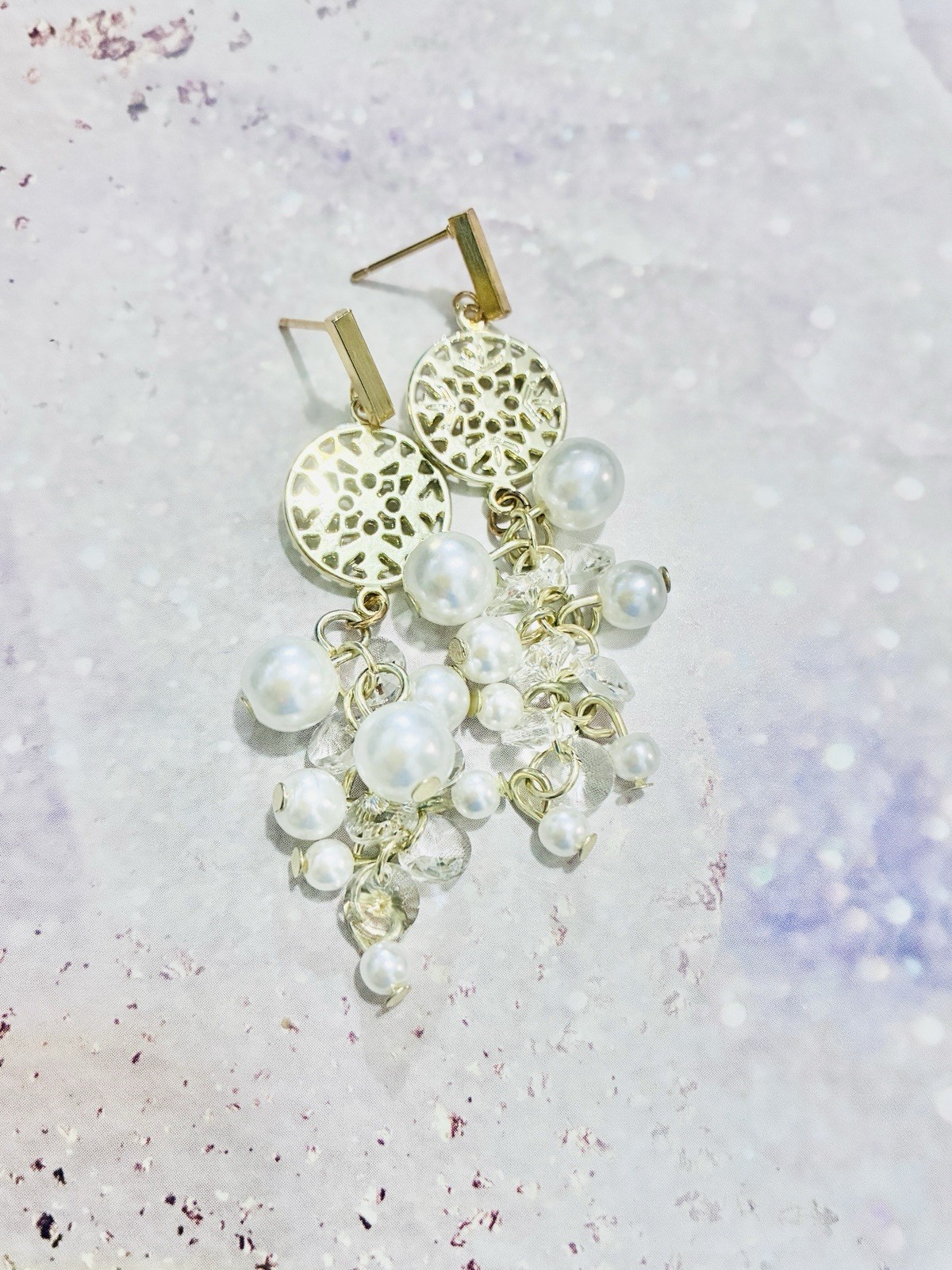 Multiple Pearls Vintage Style Earrings, High Quality, Simple