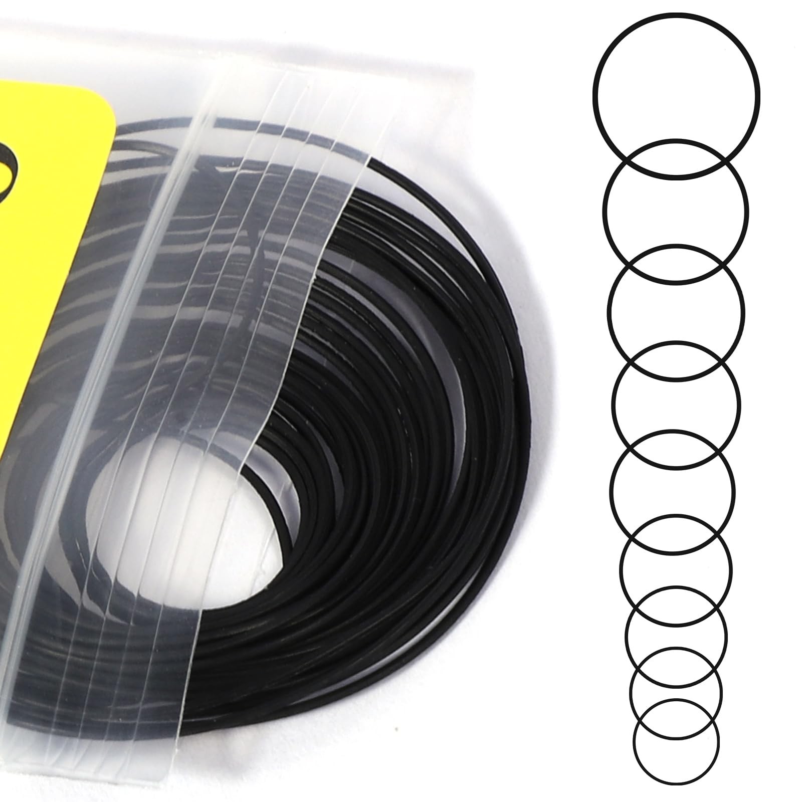 O Ring Watch Gasket, 28 Pcs 0.6mm Waterproof Rubber Watchs Seal Washers Black