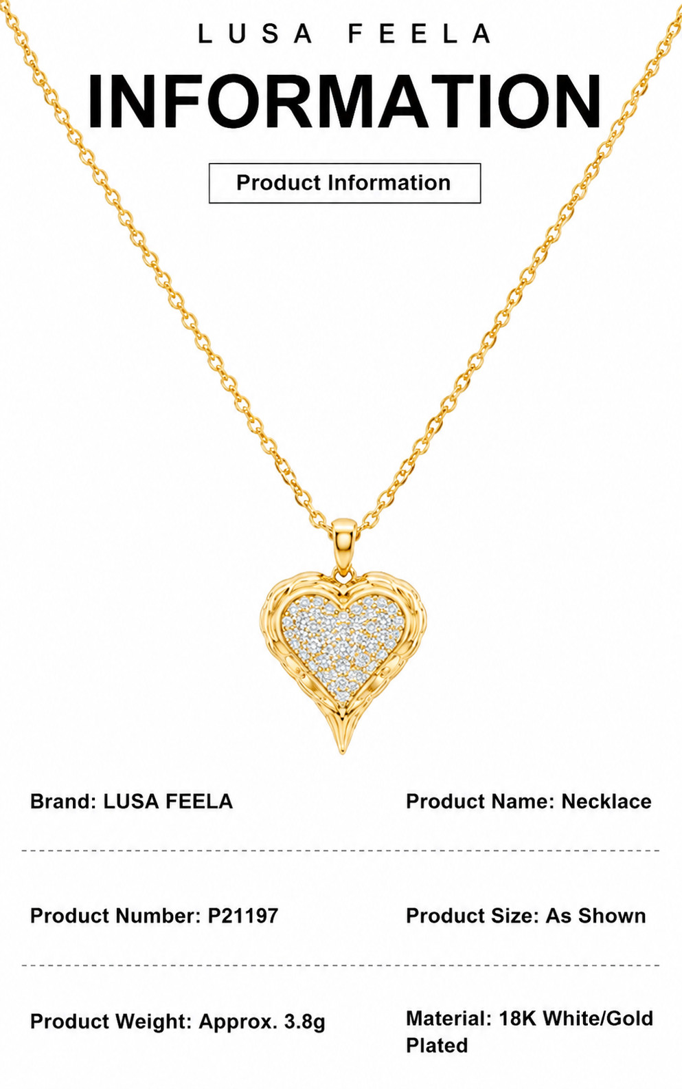 925 Sterling Silver Moissanite Double Heart Pave Pendant Necklace for Women