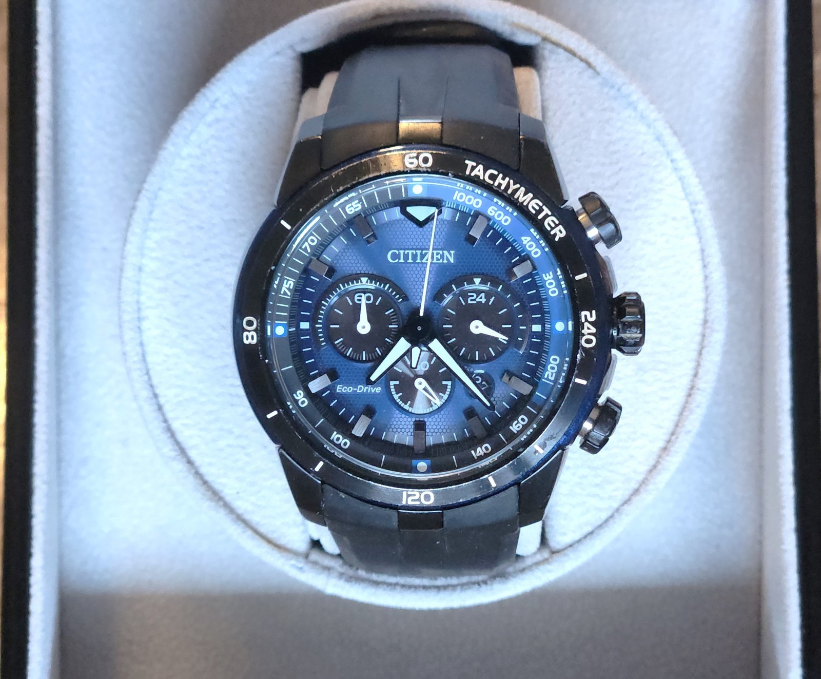 Citizen Men’s 48mm Blue Eco-Drive Chronograph Watch CA4155-12L – NICE SHAPE!