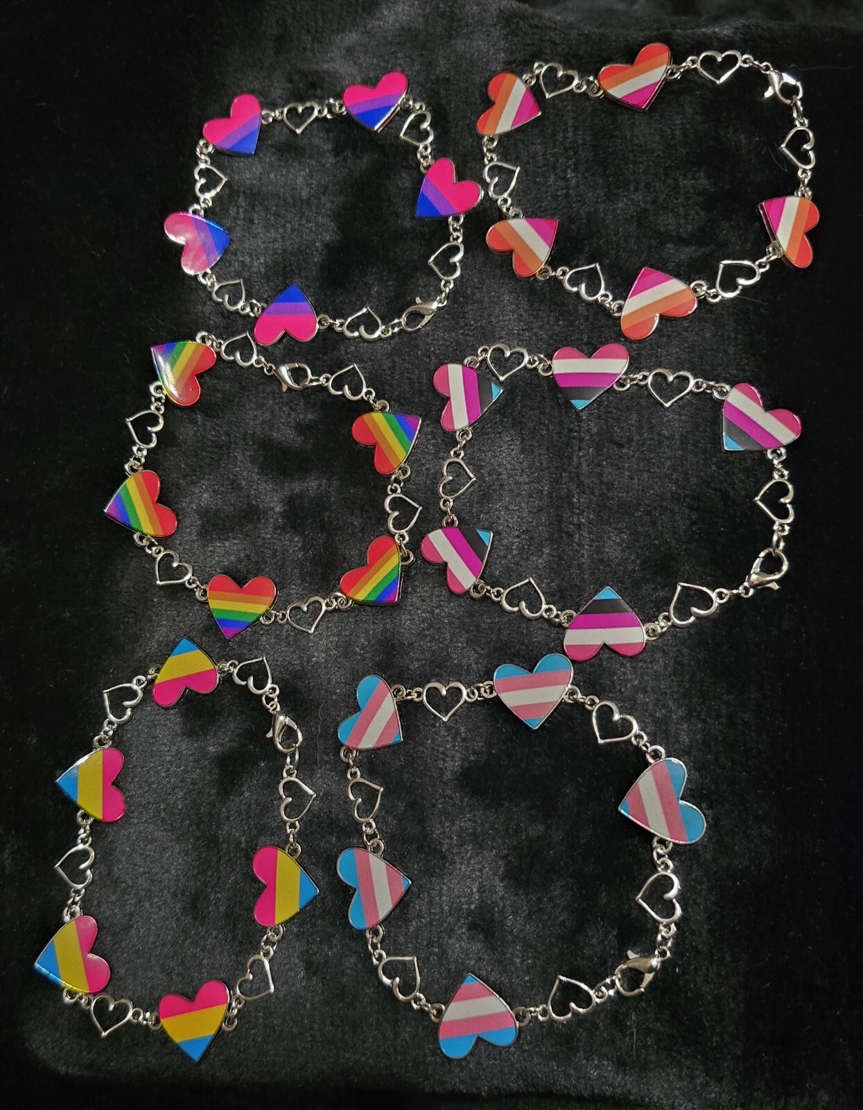 Pride Heart Handmade Bracelets – Trans, Lesbian, Bisexual, Pan, Genderfluid