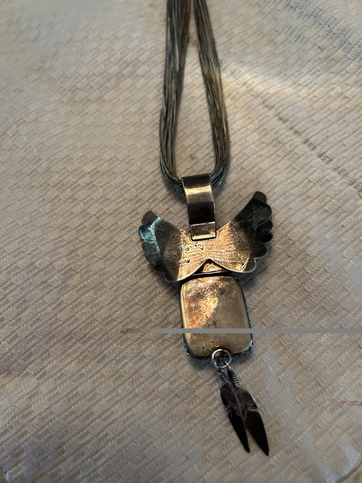 Rocki Gorman Gary G Sanchez Turquoise Katchina Sterling Pendant Neckace Signed