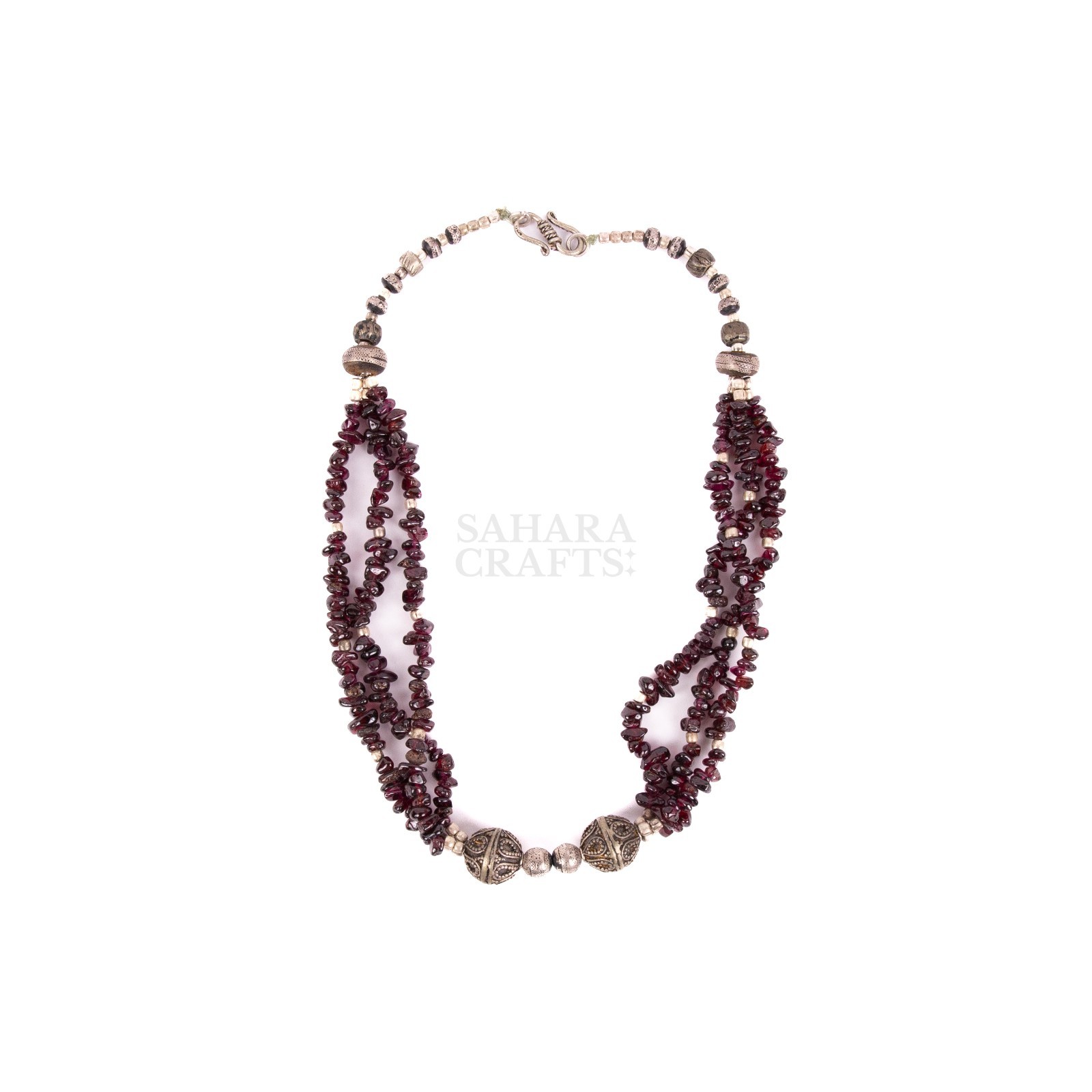 Black Carnelian Beaded Necklace, Natural Gem Necklace, Handmade Boho Jewelry