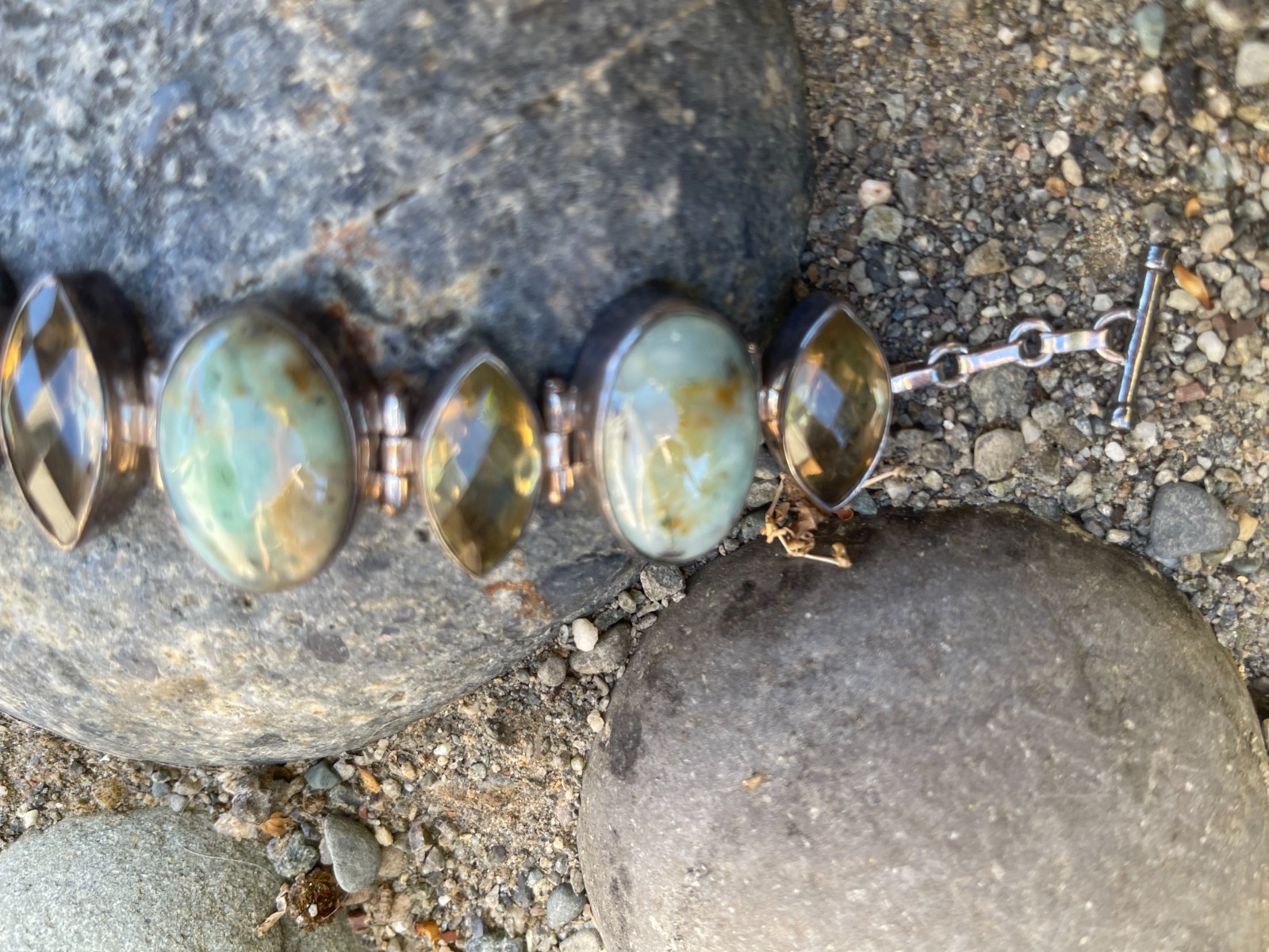 Nine stones sterling silver 925 braclet