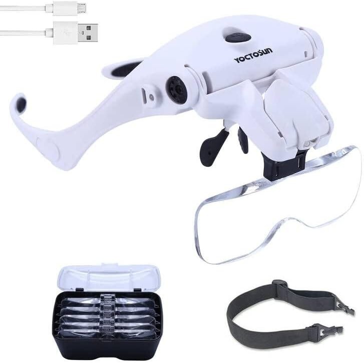Versatile LED Head Magnifier with 2 Adjustable Leds & Ergonomic Headband Design