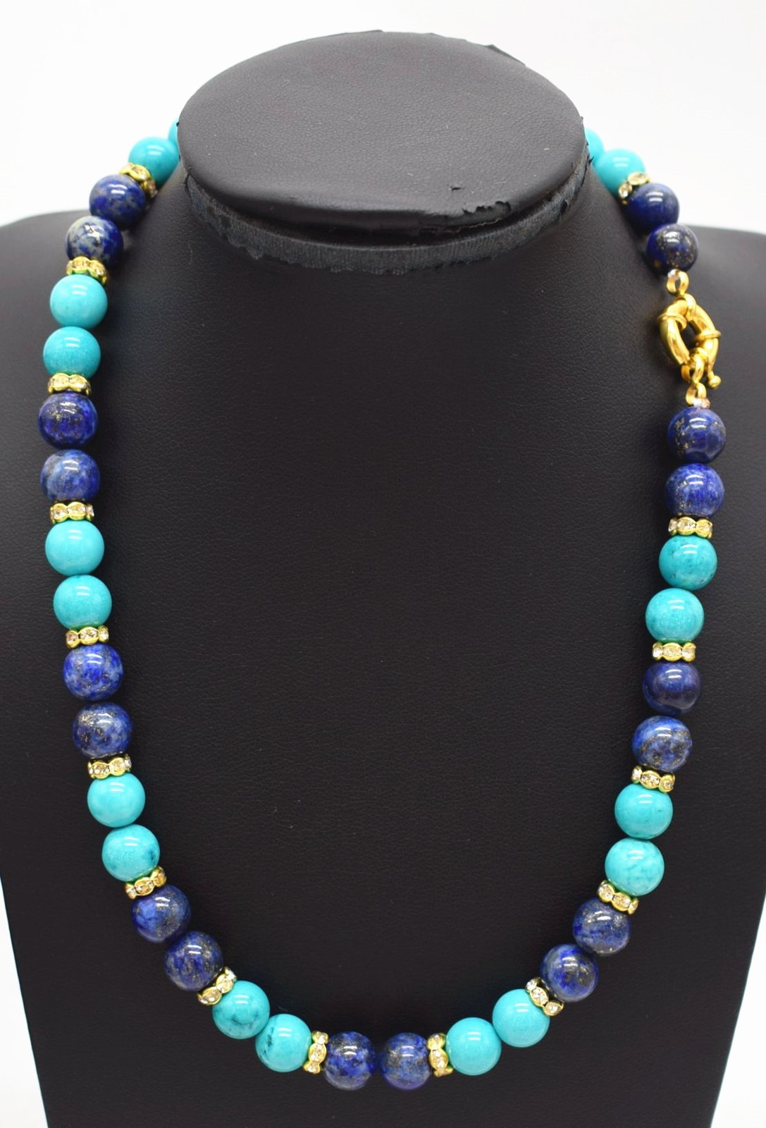 8/10mm Natural Turquoise Blue Lapis Lazuli Gemstone Round Beads Necklace 16-36in