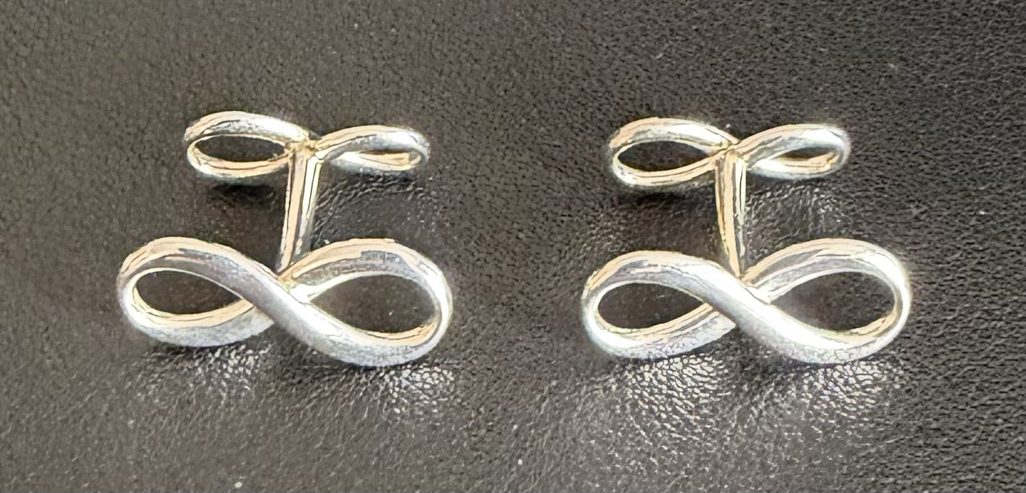 Tiffany & Co. Infinity Symbol Sterling Silver Fixed Back Cufflinks for Men