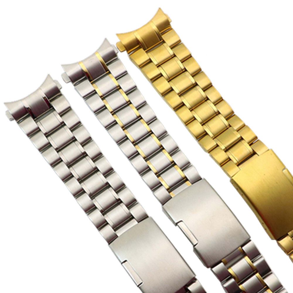 Arc Solid Stainless Steel Watch strap Universal Metal Bracelet 16 18 20 22 24mm