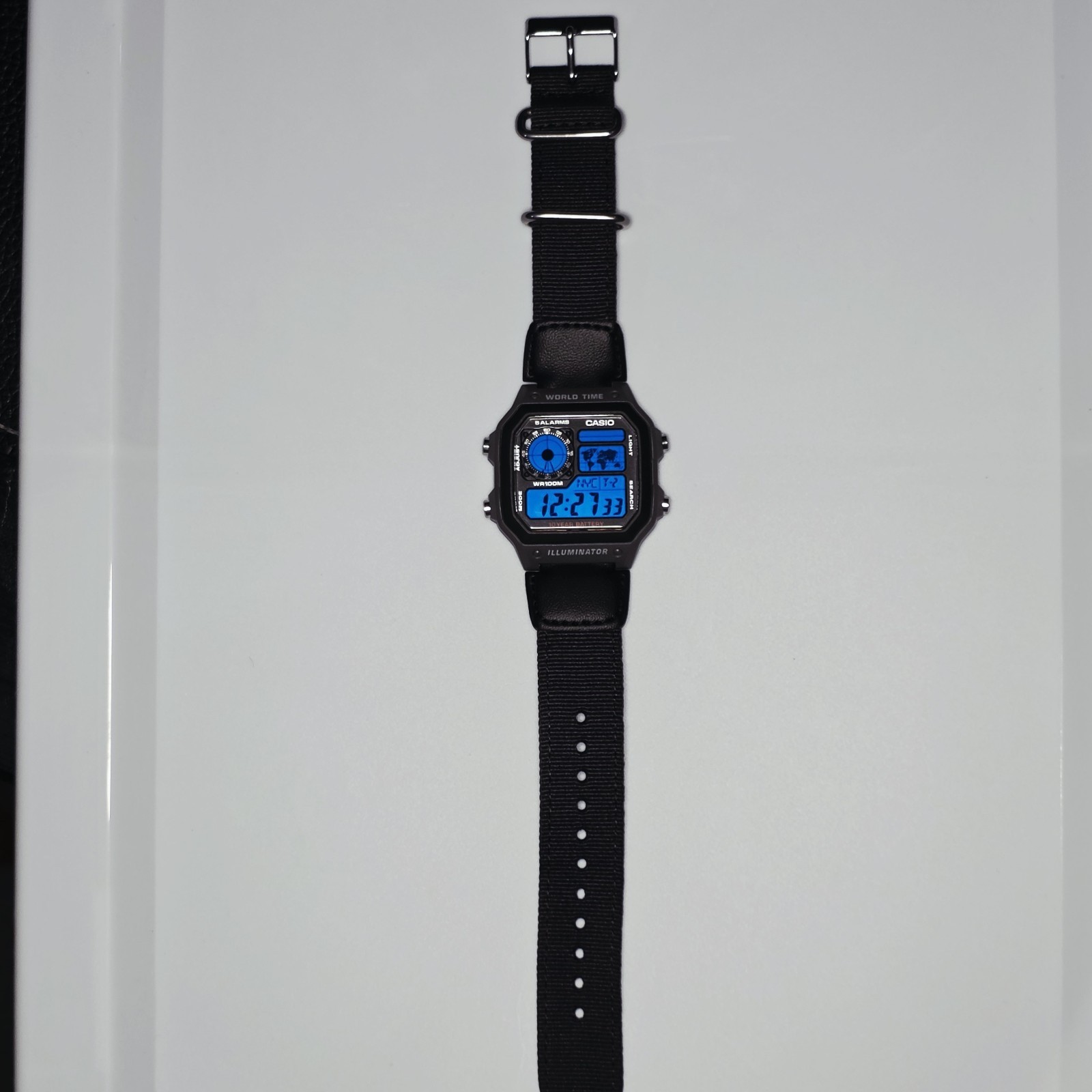 Blue 🔵 Casio Royale World Time AE1200 Grey Case Custom Mod