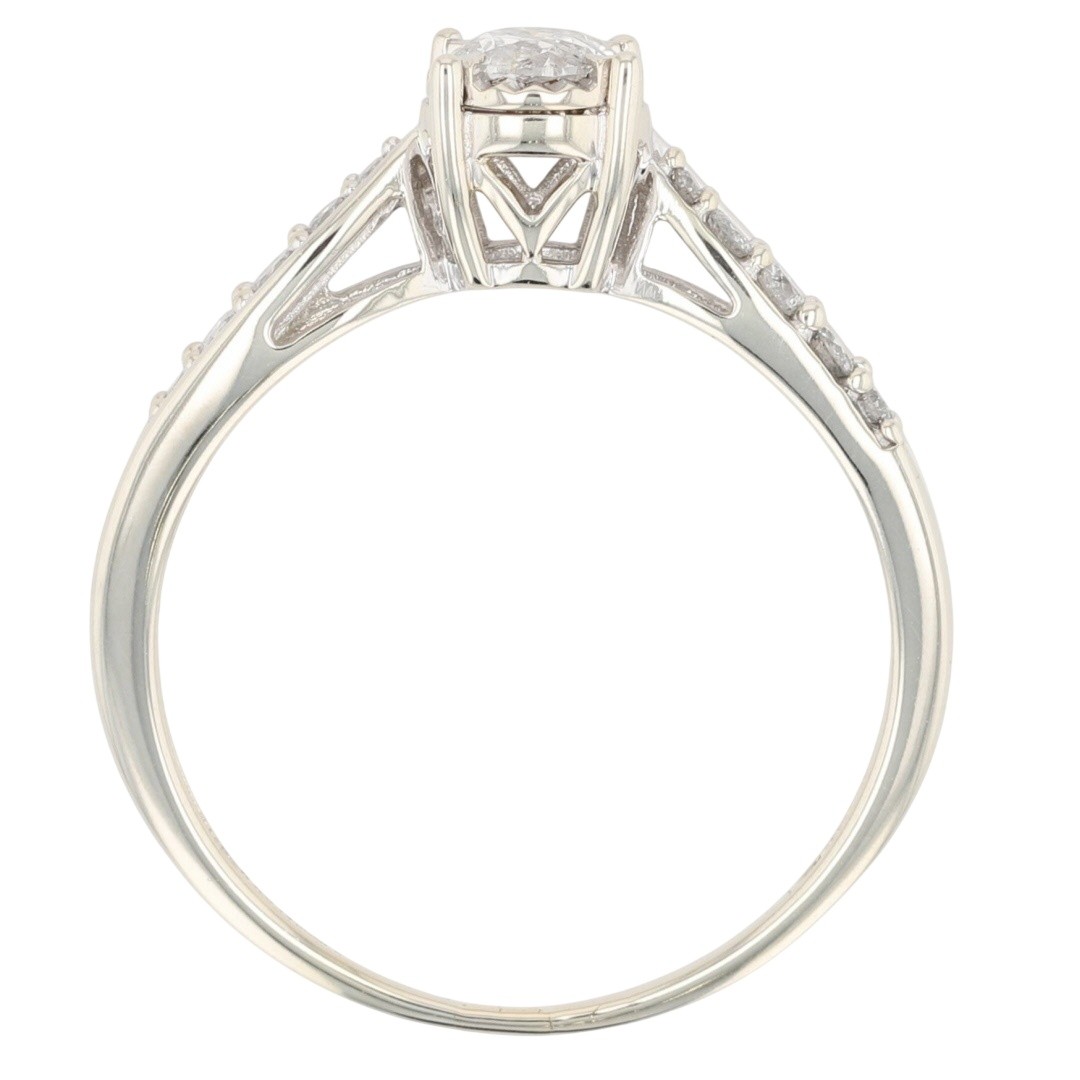 .50ctw Diamond Solitaire with Accents Engagement Ring 10k White Gold Size 8.75