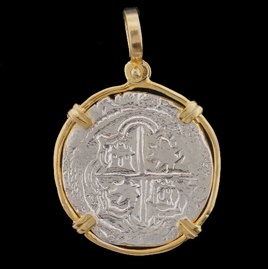 Atocha Sunken Treasure Jewelry – 2 Reale Silver Coin Pendant