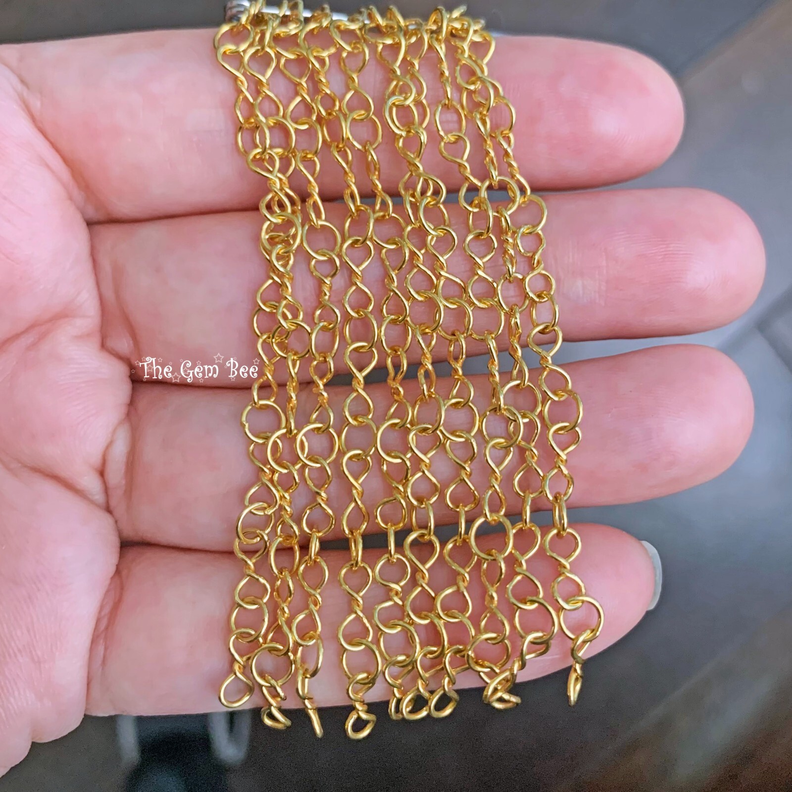 4.2mm 18k Solid Yellow Gold Handmade Old-fashioned Bowtie Chain Extender 3 INCH