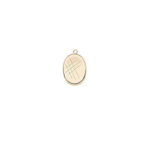 Bezel Cup Pendant Charm Setting w/ Loop for 25mm x 18mm Oval Cabochon Ice Resin