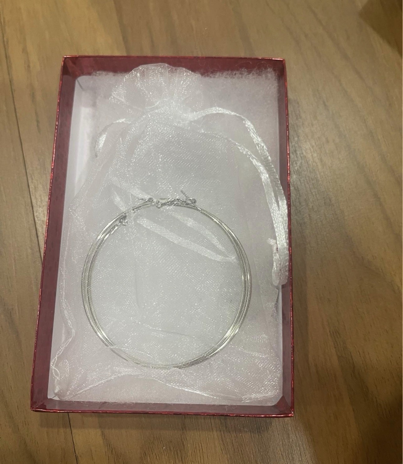 Silver Tone Round Hoop Earrings 2.5 in Diameter Hinged Closure Pair