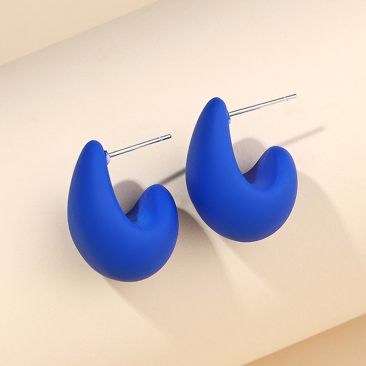 Korean Minimalist Resin Acrylic Earrings Lightweight Studs Dopamine Style 1Pc