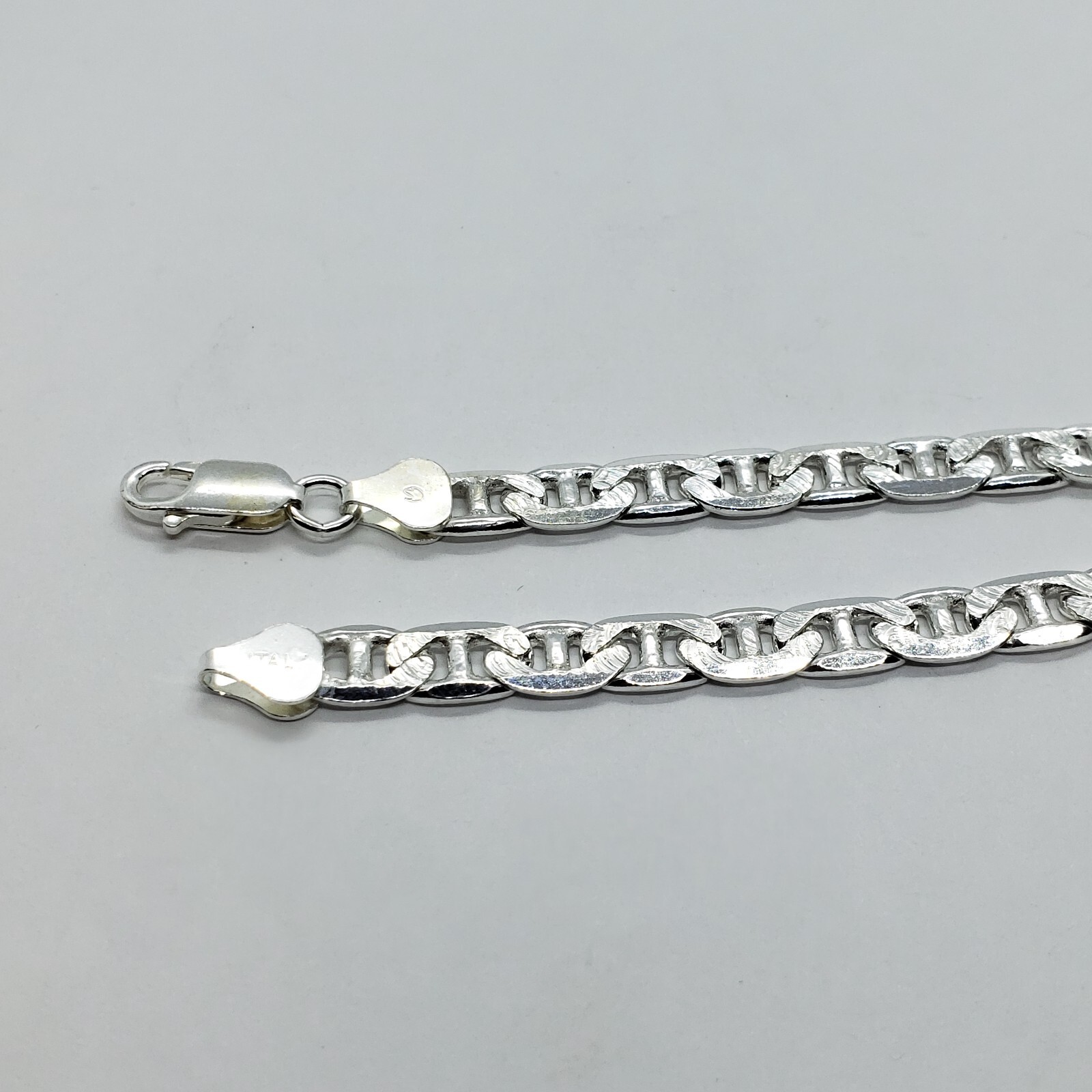 Sterling Silver D/C Flat Mariner Link Chain Necklace Bracelet 6.4 mm 7-30 inch