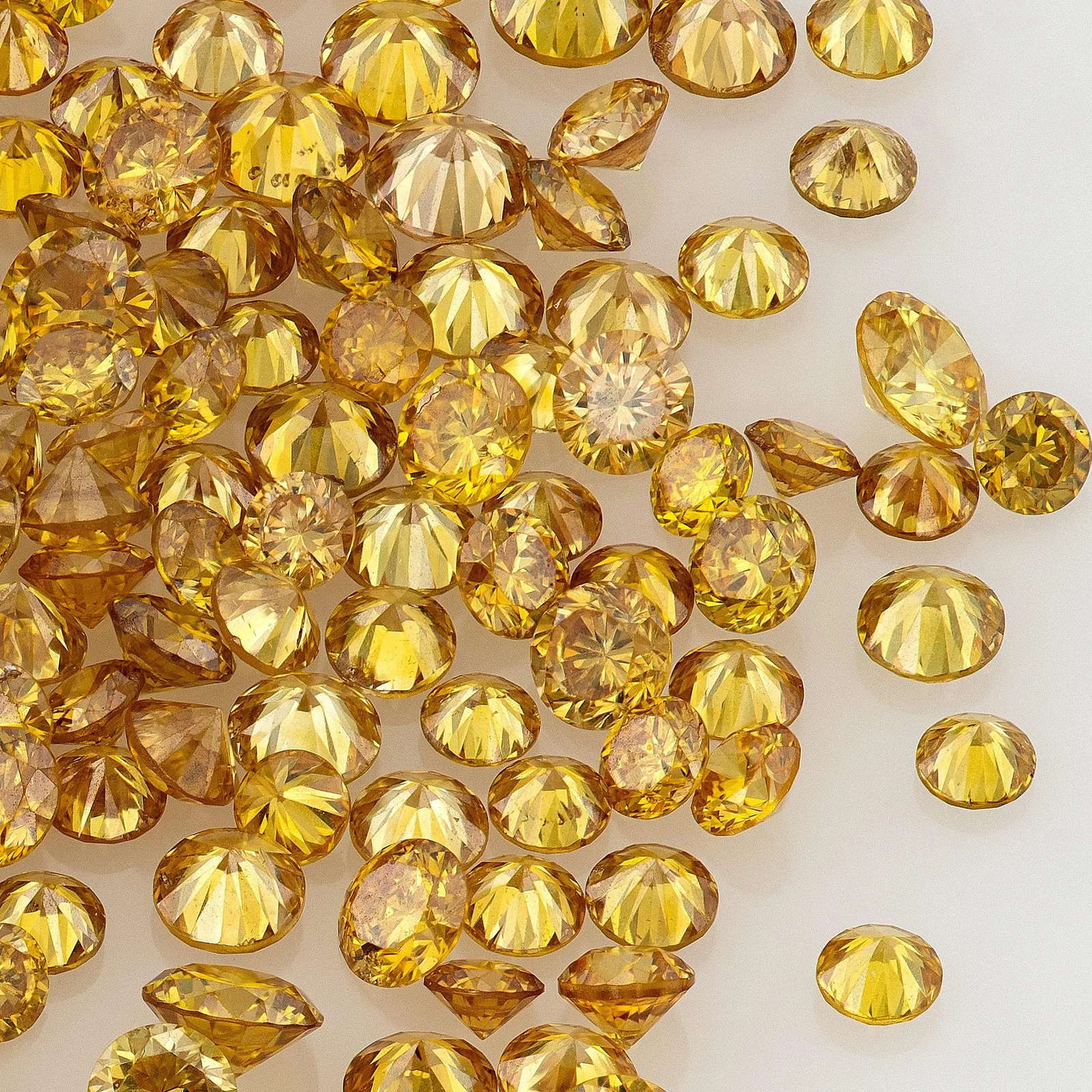 Natural Fancy Vivid Orangy Golden Yellow Diamond Melee, 0.50ct, 1.3mm-1.8mm