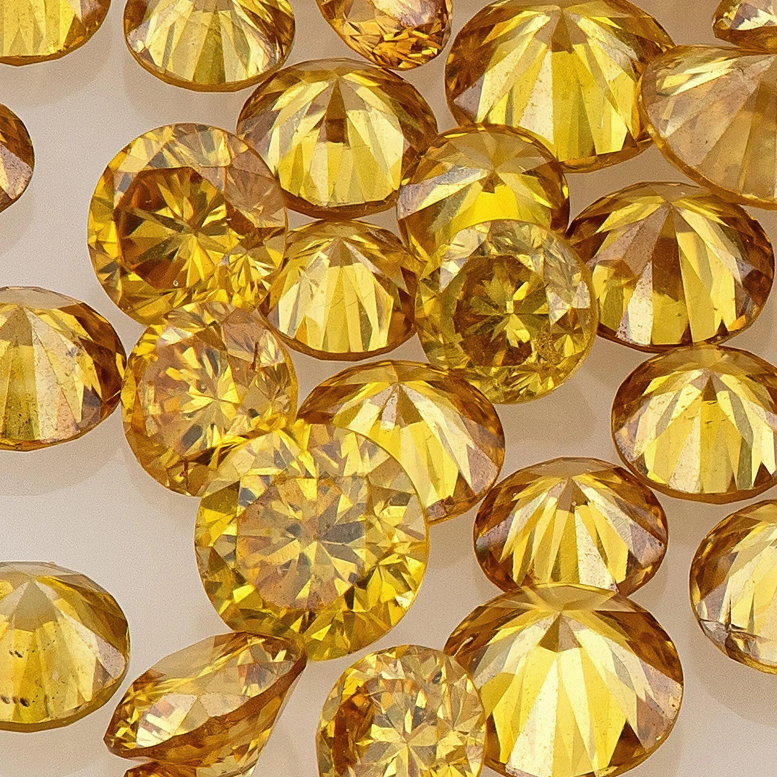 Natural Fancy Vivid Orangy Golden Yellow Diamond Melee, 0.50ct, 1.3mm-1.8mm