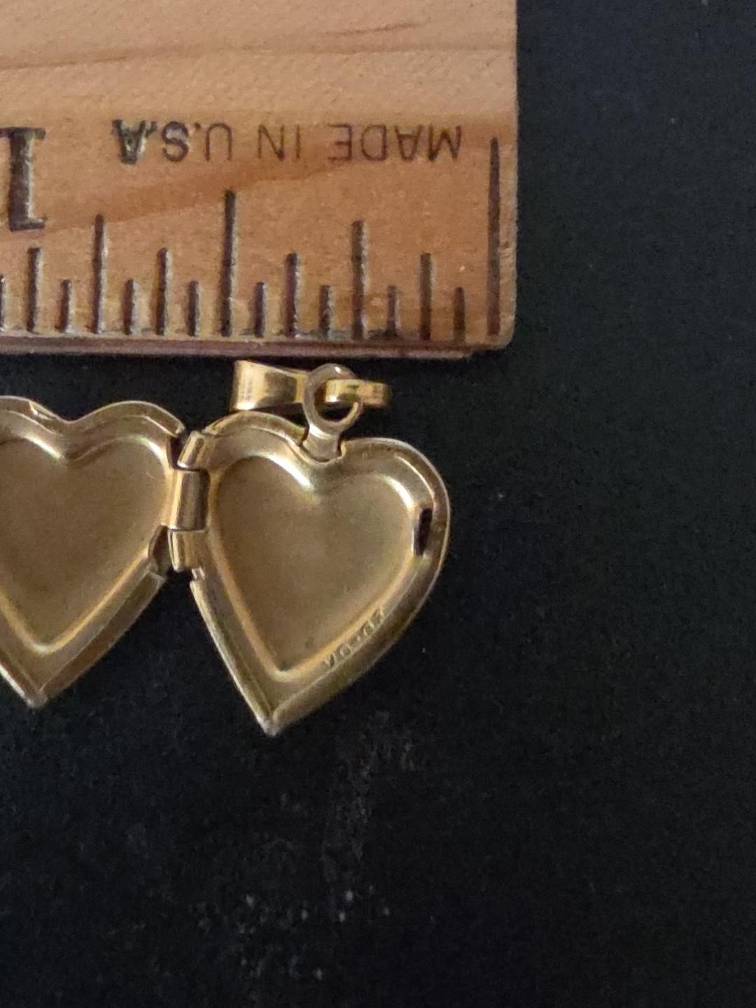 Vintage Tiny Gold Filled Heart Locket Floral Engraved Photo Pendant GF