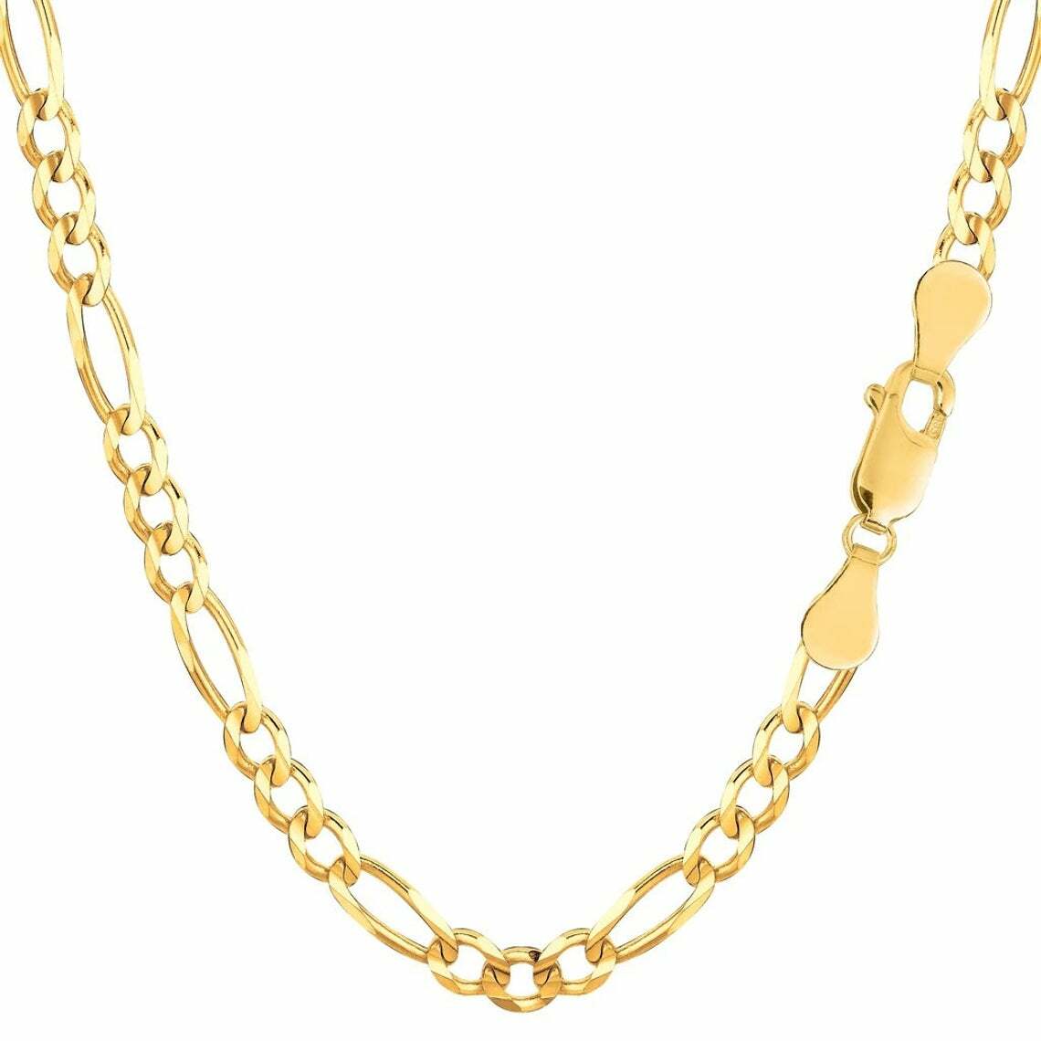 Solid 10K Yellow Gold Figaro Chain, 7″ – 30″ Inch, 2mm – 8mm Thick Gold Chain