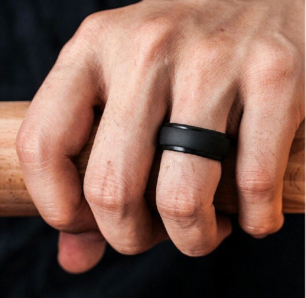4 Pack Silicone Wedding Rings Flexible Rubber Bands for Sport Gym Men Women