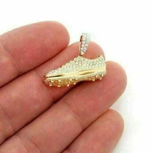 2Ct Round Cut Lab Created Diamond Unique Pendant 14K Yellow Gold Plated Silver