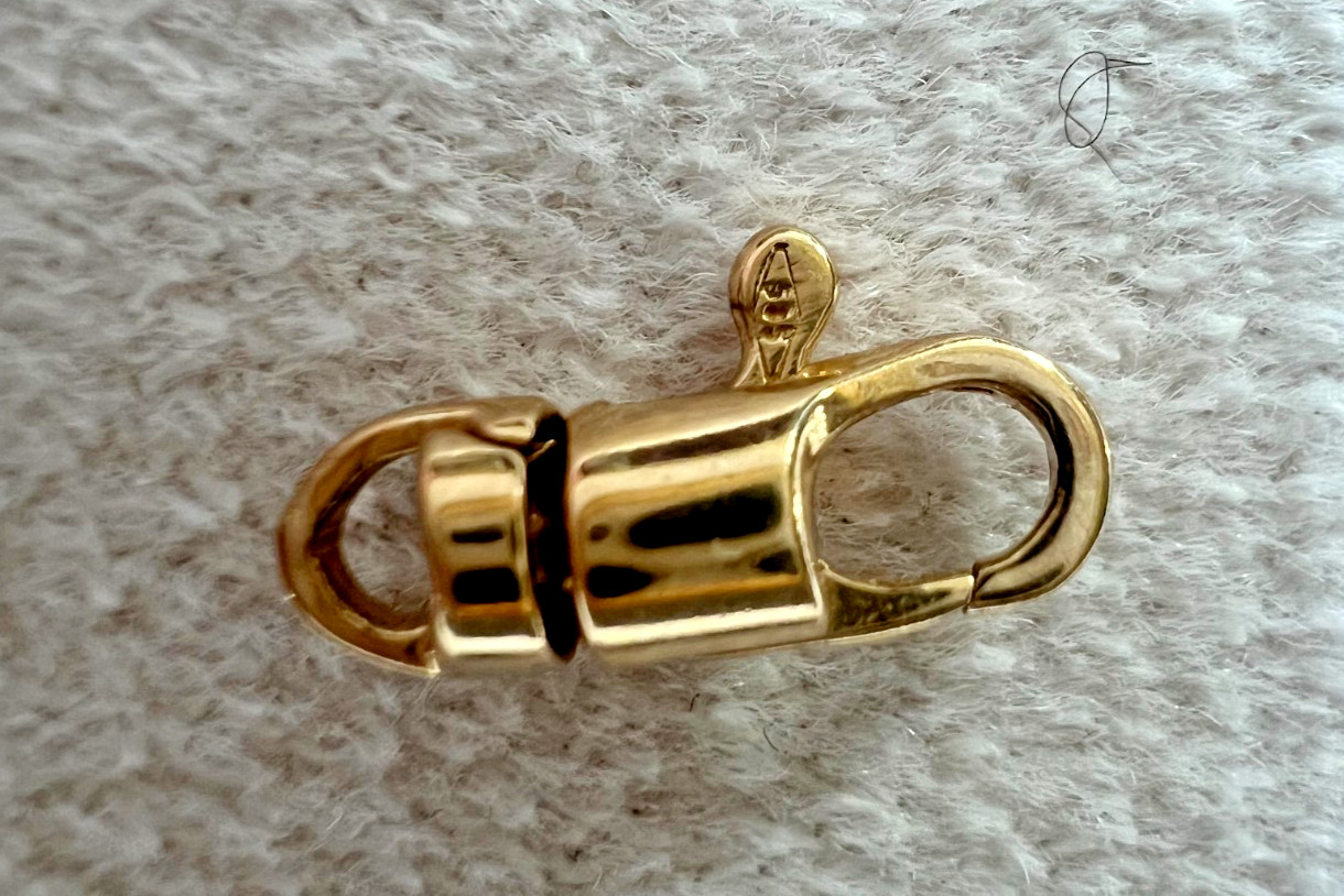14K Solid Gold Dog Clip Swivel Lobster Clasp w Loop 14×4.5mm 13x4mm